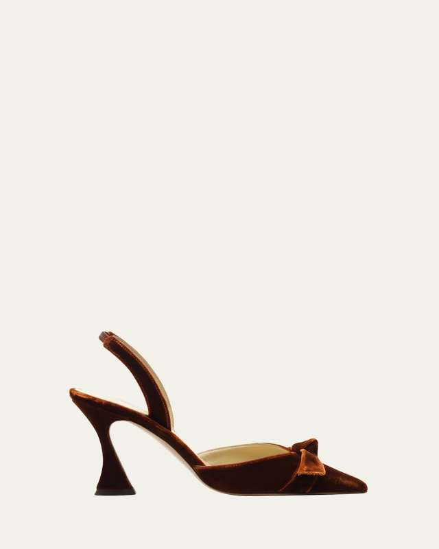 60mm Clarita Bell Velvet Slingback Pumps